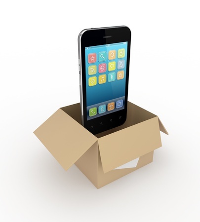14073071-Modern-mobile-phone-in-a-carton-box--Stock-Photo-phone